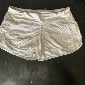 white lululemon speed up shorts size 4 2” inseam